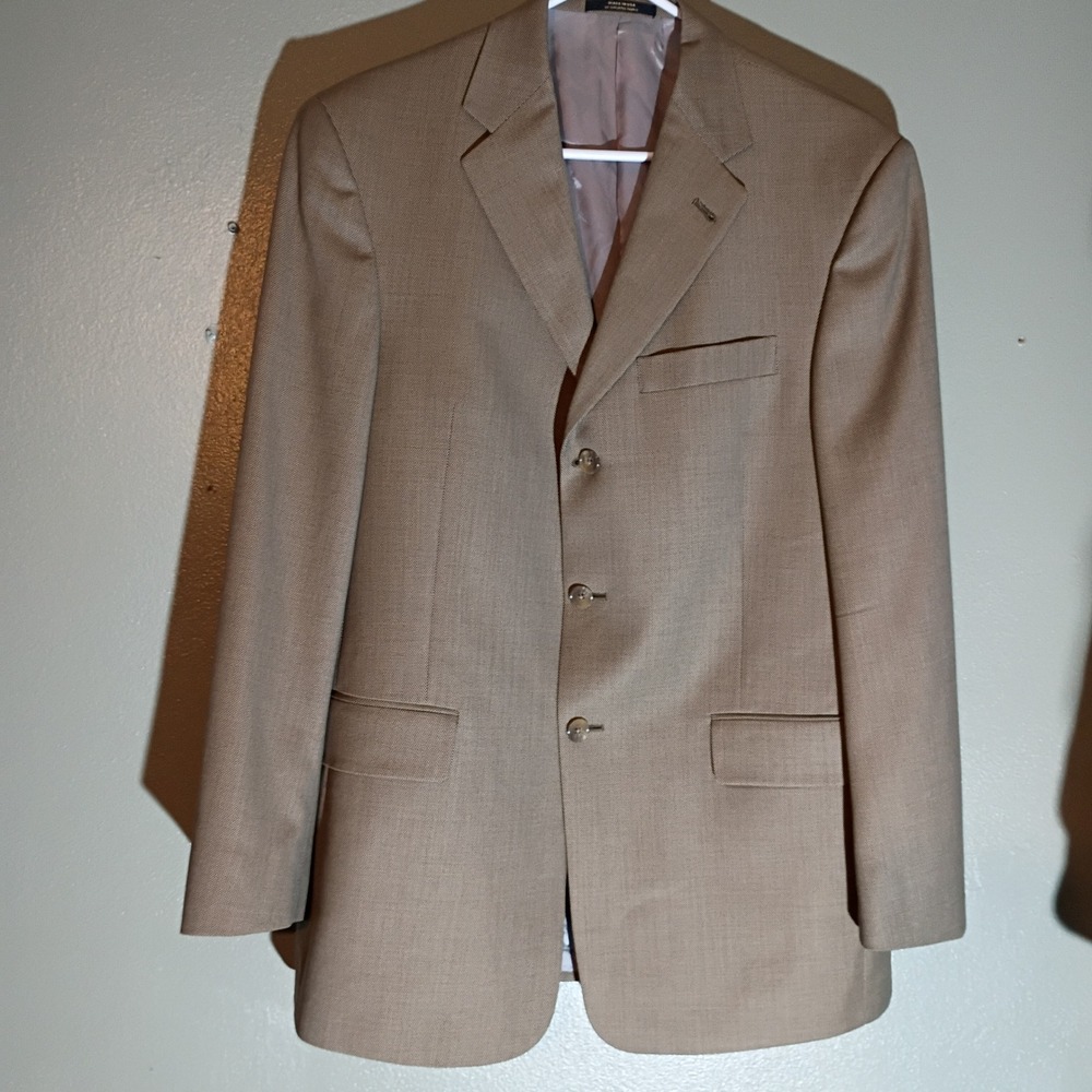 Hart Schaffner Marx Blazer Mens 40R Tan 3 Button Sport Coat Dillard's - Picture 9 of 15